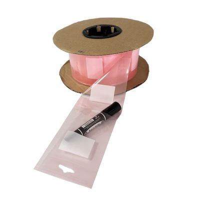 Pink LDPE Plastic PE Anti Static Pre Opened Bags Gravure Printing For Auto Packing