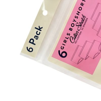 PET / CPP Plastic Custom Printed Zipper Bags For Socks Underpants Underwear Packing