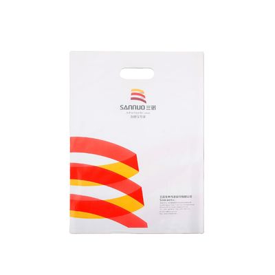 LDPE Plastic Die Cut Shopping Bags With Handle Customized Logo Printing