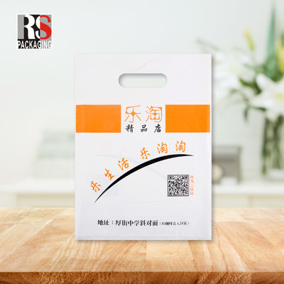 LDPE Plastic Die Cut Shopping Bags With Handle Customized Logo Printing
