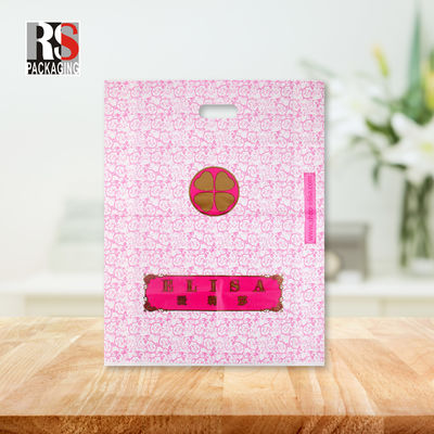 LDPE Plastic Die Cut Shopping Bags With Handle Customized Logo Printing