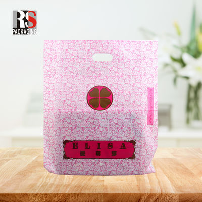 LDPE Plastic Die Cut Shopping Bags With Handle Customized Logo Printing