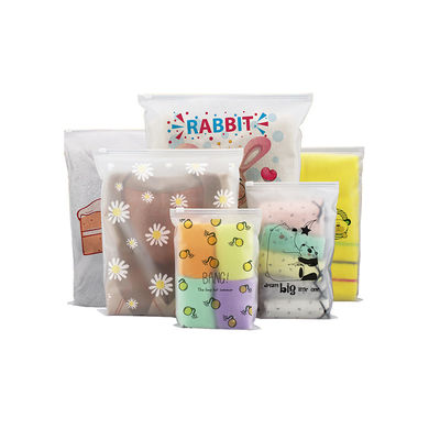 Moisture Proof Printed Poly Bag Slider Zip Lock Bags For Underwear Clothing