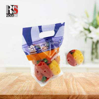 CPP OPP Polyethylene Micro Perforated Zip Lock Plastic Bag For Fresh Vegetables