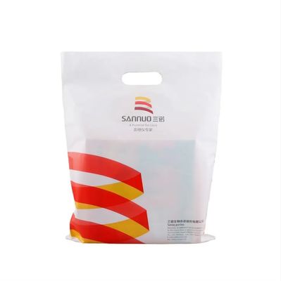 PE Handle Shopping Bag Die Cut Thank You Shopping Bag For Book Store Packaging