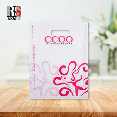 PE Handle Shopping Bag Die Cut Thank You Shopping Bag For Book Store Packaging