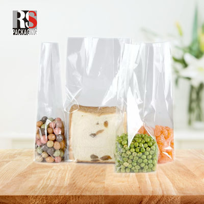 Food Industrial Cellophane Flat Bottom Bag With Flat Opened Sealing Handle 4x8x20cm