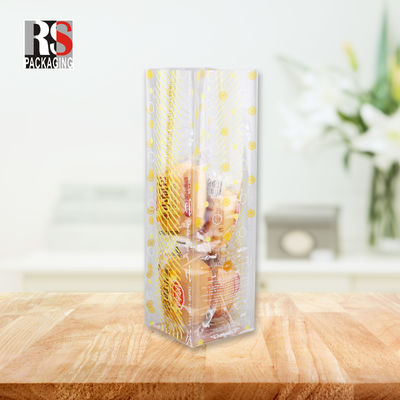 Bread Crossed Square Bottom PP Bags Plastic OPP Food Packaging Bopp Block Bottom Bags For Cake