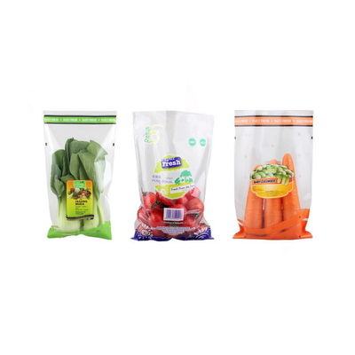Customized Transparent Vegetable Packaging Bags For Hydroponic Live Basil And Lettuce