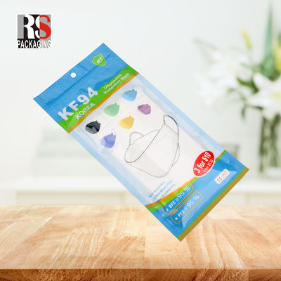 RS31-1 3 Layers Laminated Poly Bag Plastic Zip Lock Packaging Bag For Face Mask