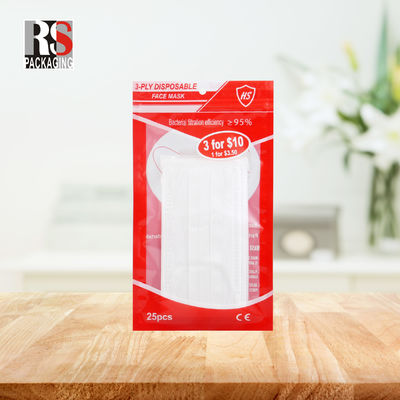 RS31-1 3 Layers Laminated Poly Bag Plastic Zip Lock Packaging Bag For Face Mask