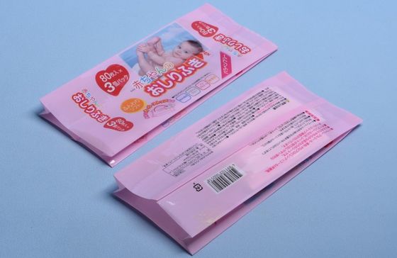Gravure Printing Plastic Stand Up Packaging Bags For Towelettes Packing