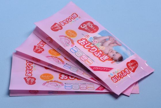 Gravure Printing Plastic Stand Up Packaging Bags For Towelettes Packing
