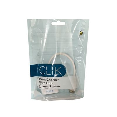 Wire Line Packaging Clear Stand Up Zipper Bag Moisture Proof For USB Cable Packing