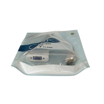 Wire Line Packaging Clear Stand Up Zipper Bag Moisture Proof For USB Cable Packing