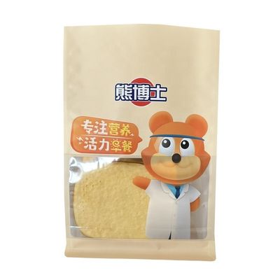 Custom Order Eight Side Seal Flat Bottom Stand Up Packaging Bags For Breakfast Cereal
