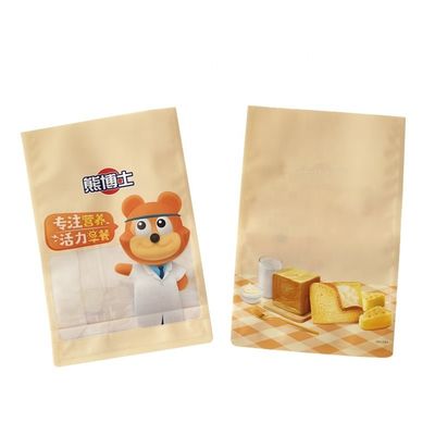 Custom Order Eight Side Seal Flat Bottom Stand Up Packaging Bags For Breakfast Cereal