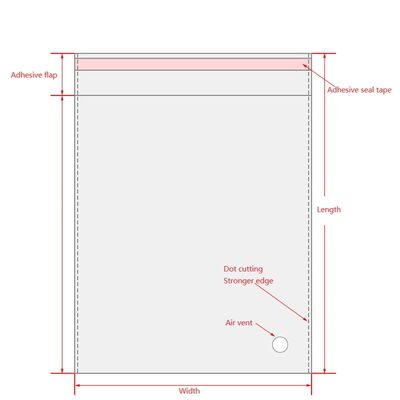 Customized T-shirt Packaging Transparent Clear Opp Plastic Bags With Self Adhesive