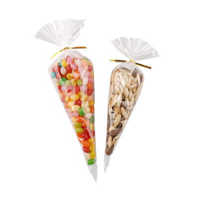 Cello Cellophane Candy Cone Bag Special Shape Popcorn Bag Triangle Plastic Clear Pastry Bag