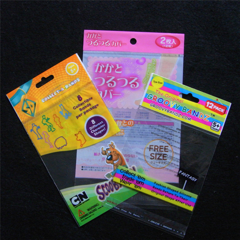 Grocery Clear Plastic Packaging Bags Custom Printed Shopping Bag With Sticky Seal