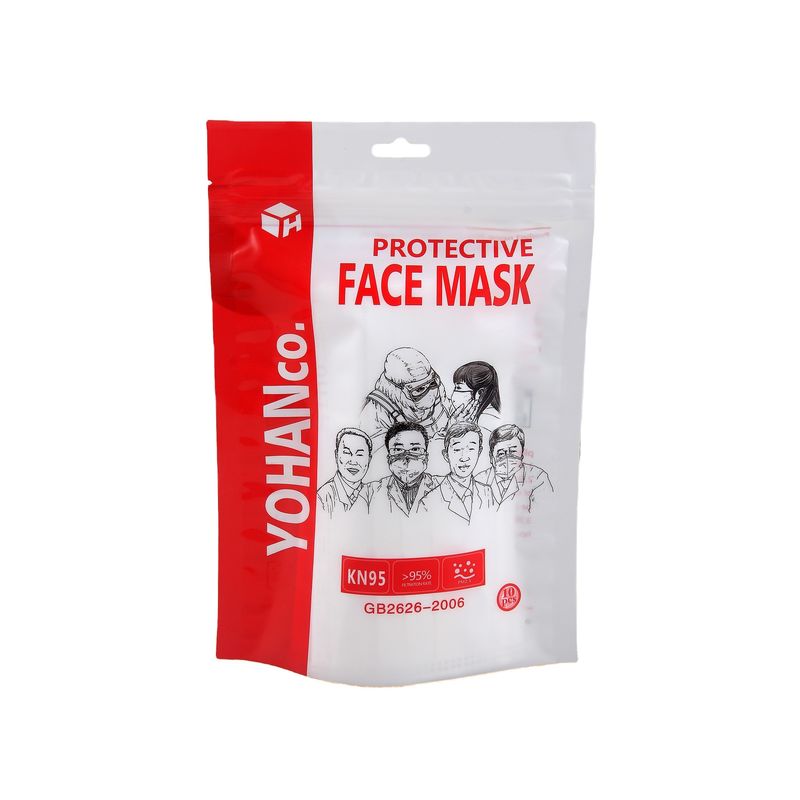 RS31-1 3 Layers Laminated Poly Bag Plastic Zip Lock Packaging Bag For Face Mask