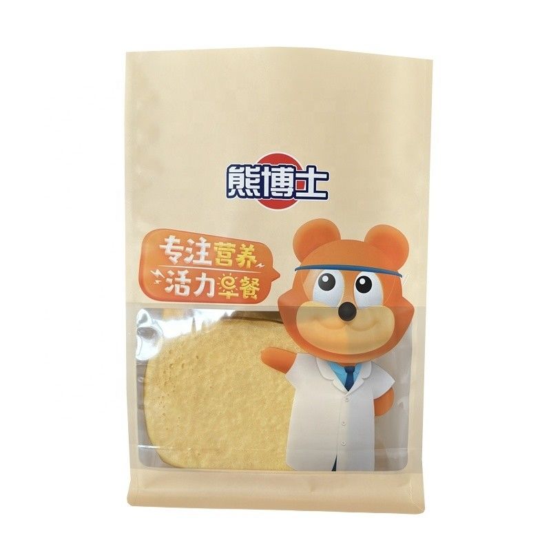 Custom Order Eight Side Seal Flat Bottom Stand Up Packaging Bags For Breakfast Cereal