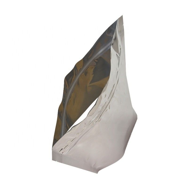 Heat Sealed Silver Aluminium Foil Zip Lock Bag Pouch For Food Grade Storage
