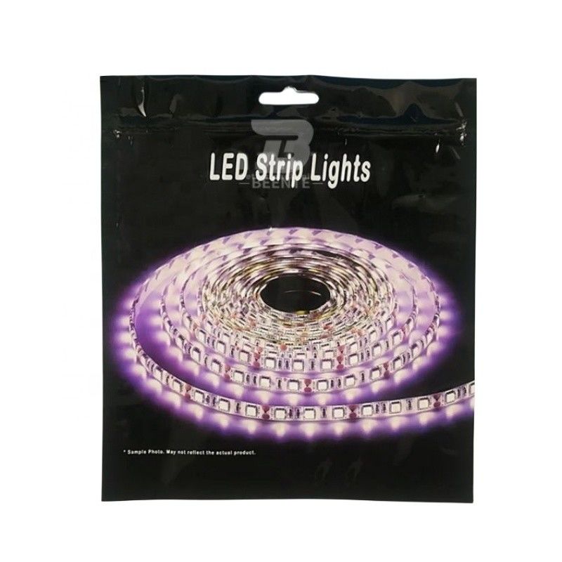 Customized Size LED Strips Zip Lock Plastic Foil Packing Bags For Electronic Packaging