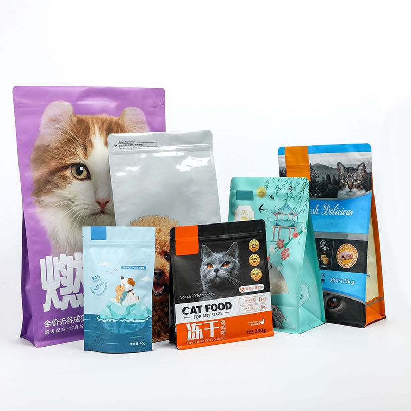 Mylar Stand Up Zipper Bag Smell Proof Pet Food Storage Resealable Stand Up Pouches