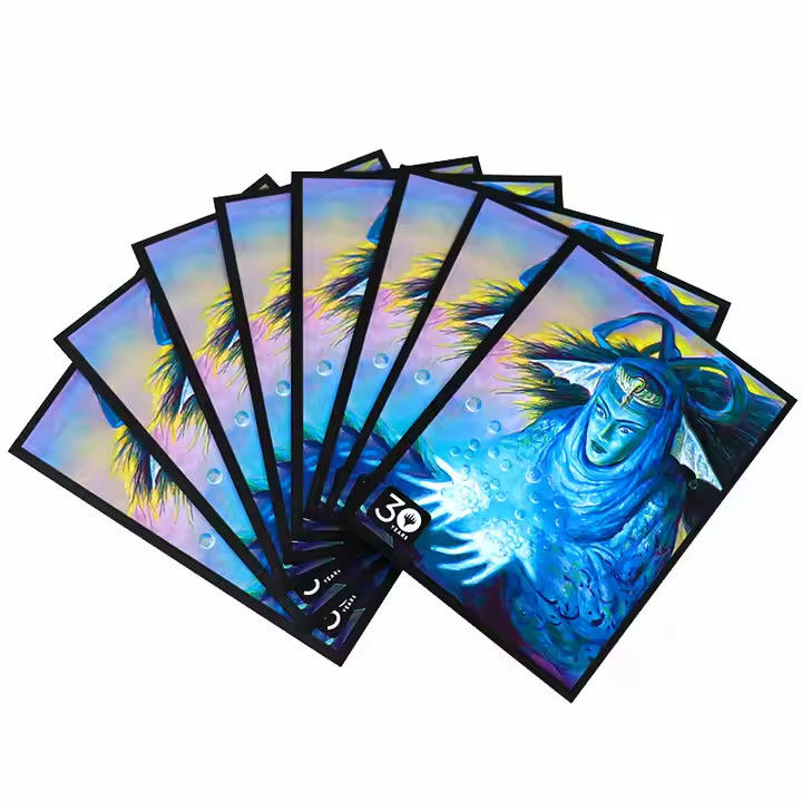 Customized Super Flat Silver Interior Card Sleeves Protector HD CMYK Art Printed