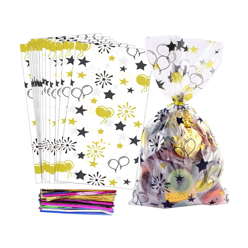 China Manufacture Custom Printing clear Transparent Cello Candy Party  Birthday Loot Chocolates Confecioneries Bags
